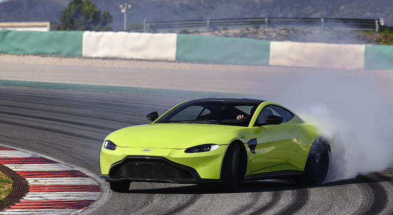 2019 Aston Martin Vantage (Lime Essence) - Front Three-Quarter , car, HD wallpaper