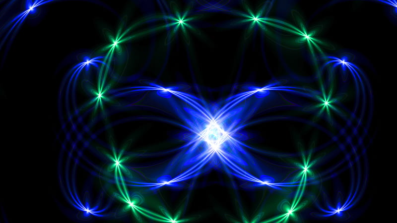 Blue Green Eclipsed Fractal Surreal Trippy, HD wallpaper