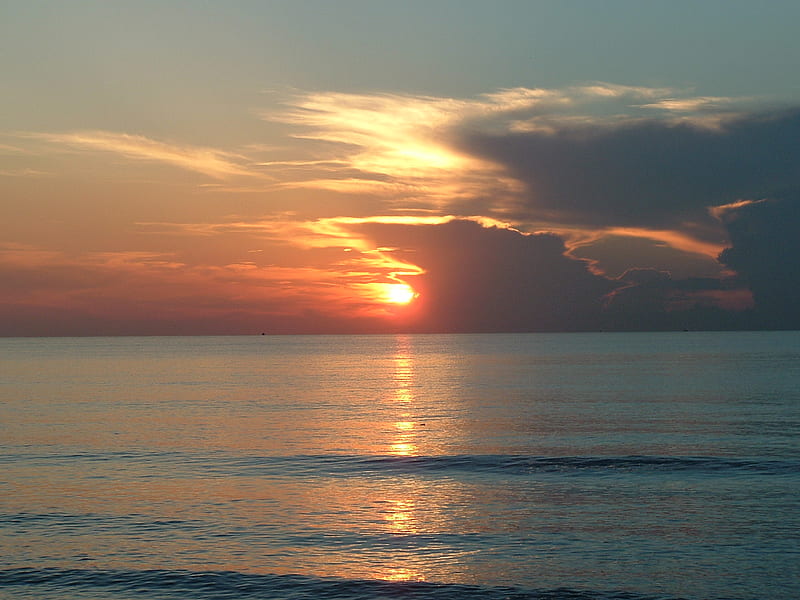 Sunrise over the Atlantic Ocean, florida, atlantic, sunrise, ocean, HD wallpaper