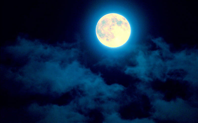 FULL MOON, moon, sky, clouds, HD wallpaper | Peakpx