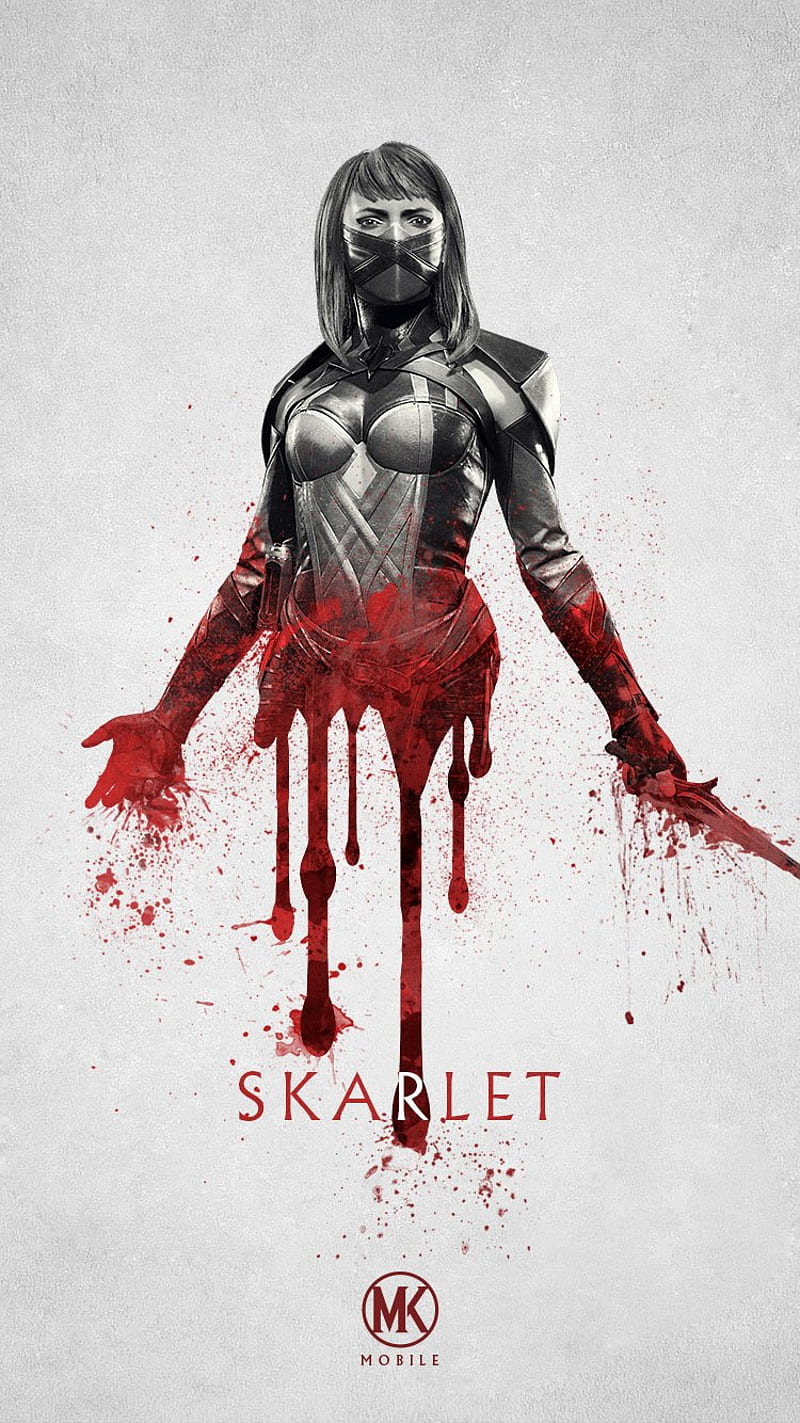 MK11 SKARLET, blood, videogames, HD phone wallpaper