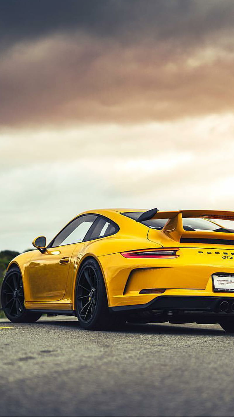Yellow Porsche, car, hypercar, supercar rich, luxury, HD phone wallpaper