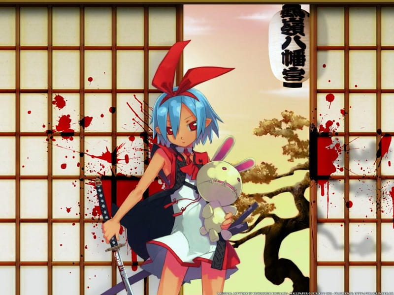 Disgaea, kawaii, anime, game, bunny, blood, HD wallpaper Disgaea, kawaii, anime, game, bunny, blood, HD wallpaper