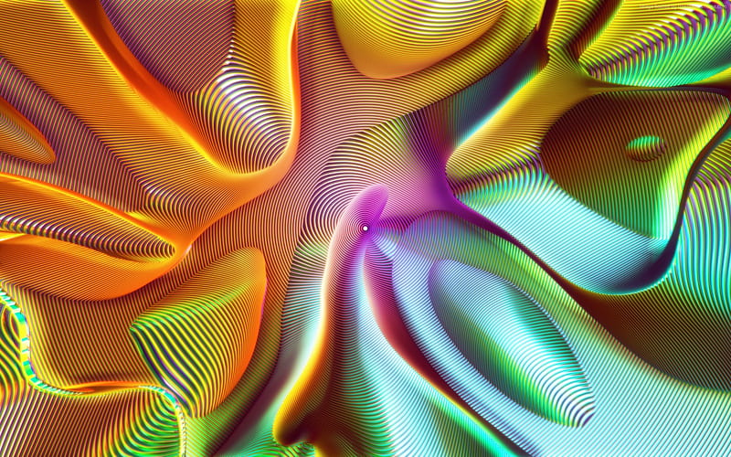 abstract waves, 3d art, waves, curves, creative, geometry, colorful background, HD wallpaper