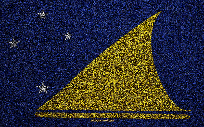 Flag of Tokelau, asphalt texture, flag on asphalt, Tokelau flag, Oceania, Tokelau, flags of Oceania countries, HD wallpaper