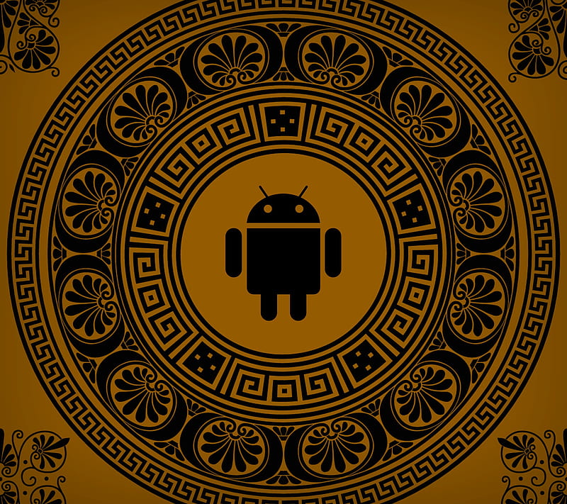 Ancient Android, google, greece, greek, pattern, robot, HD wallpaper