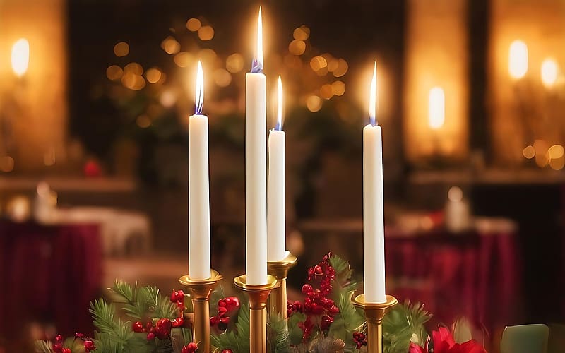 The Fourth Advent, AI art, candles, fourth, Advent, HD wallpaper