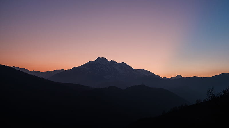 Hautes Pyrenees, Mountains, Sky, Nature, Sunsets, HD wallpaper