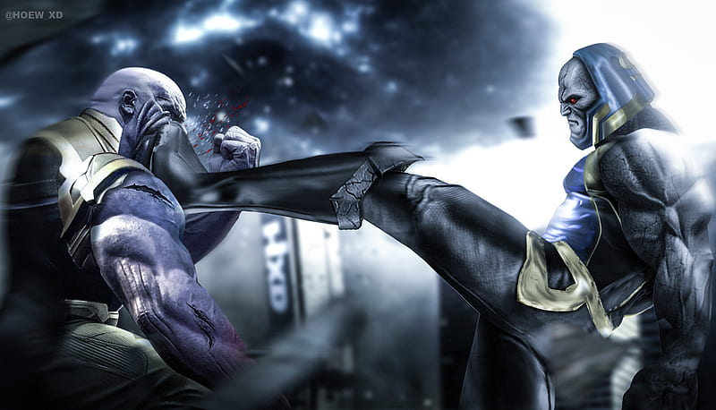 Thanos Vs Darkseid, darkseid, thanos, superheroes, supervillain, , artwork, digital-art, HD wallpaper
