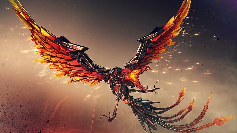 Phoenix fire birds, crossfire, art, HD wallpaper | Peakpx
