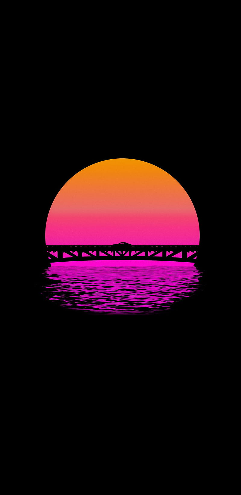 Bridge Dawn, amoled, controller, pink, red, sunset, HD phone wallpaper