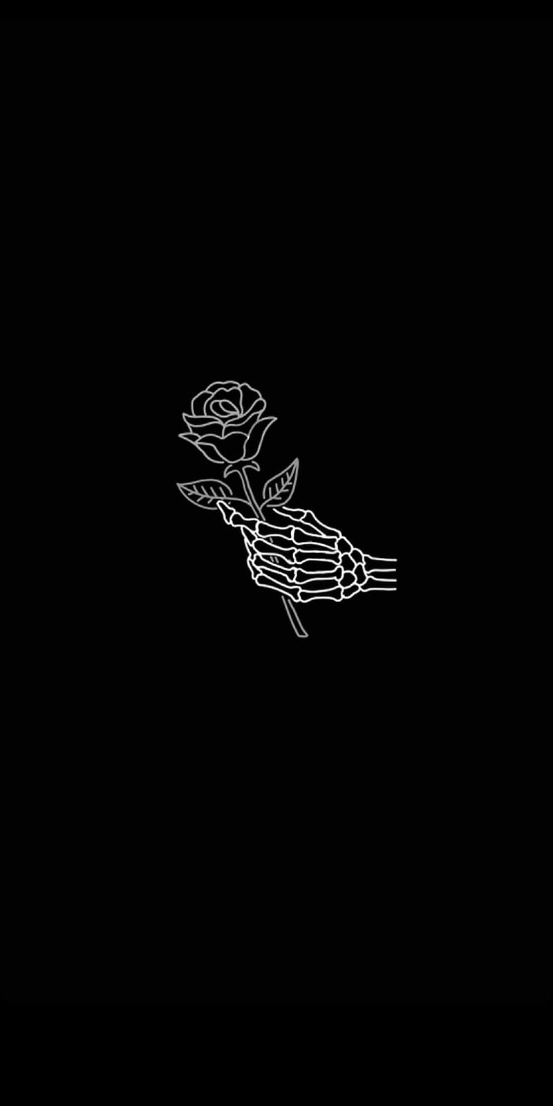 Death Rose, skeleton, HD phone wallpaper