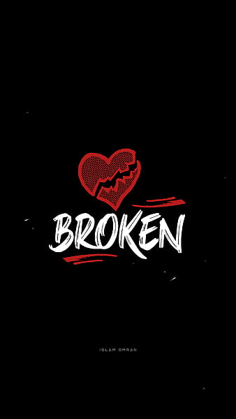 Broken heart, alone, black, dark, iphone, sad, sad, samsung, HD phone wallpaper