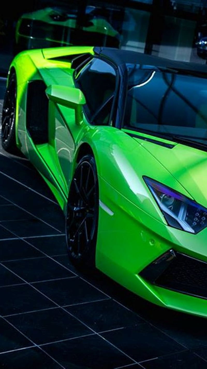 Green Aventador, car, lamborghini, tuned, HD phone wallpaper | Peakpx