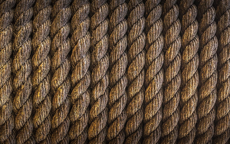 old rope ropes, macro, threads textures, rope textures, rope background, threads, HD wallpaper