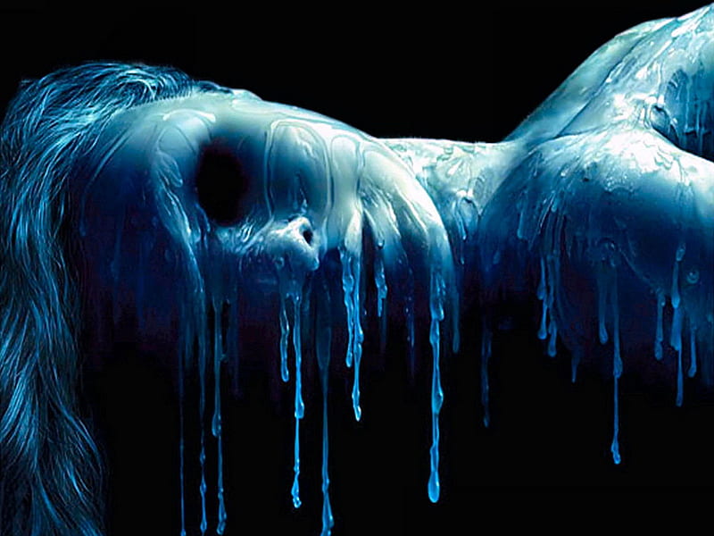 Wax Melt, wax, woman, blue, melt, HD wallpaper