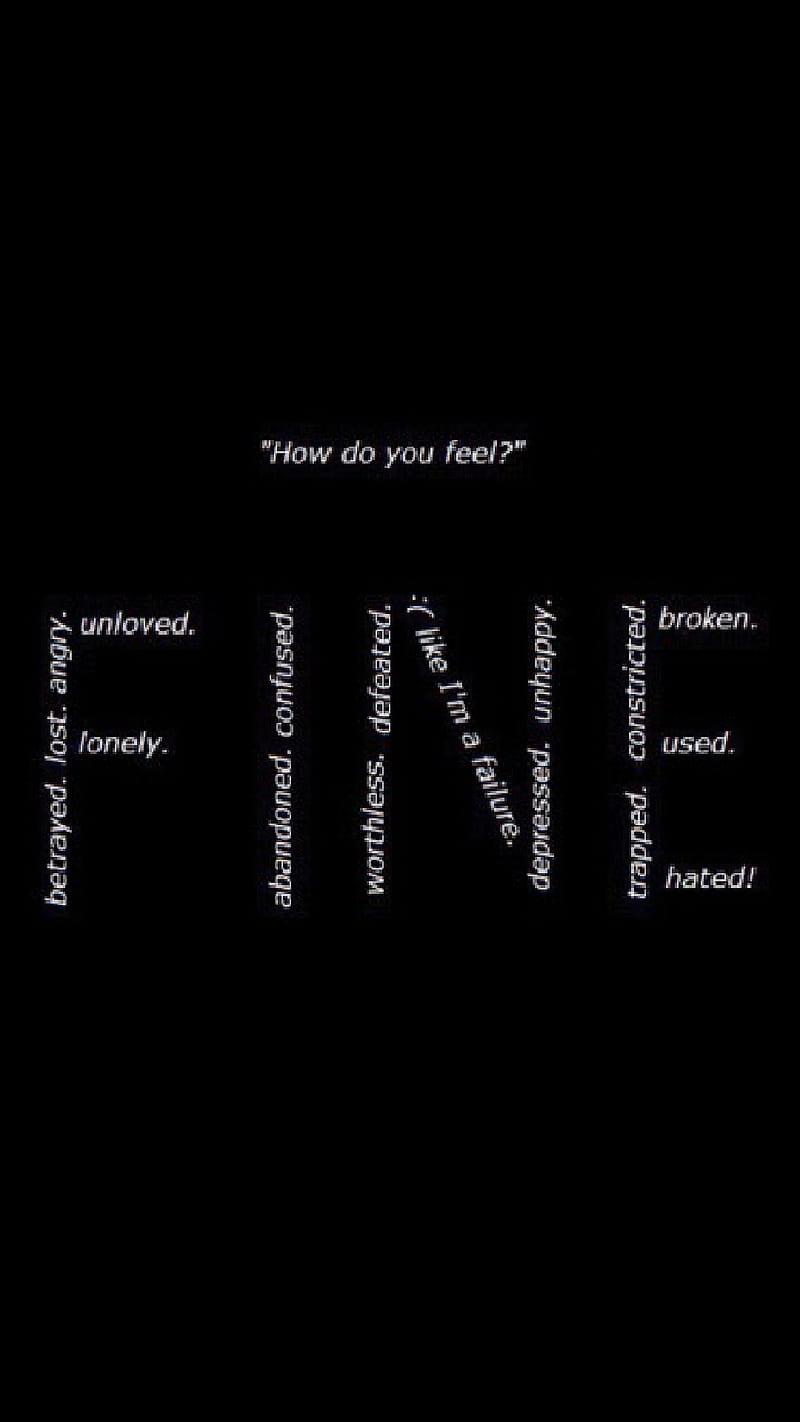 im fine, depressed, sad, HD phone wallpaper