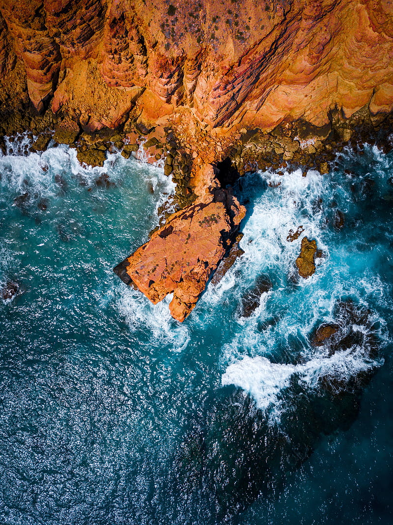 Red cliff, australia, beach, bonito, iphone, mountain, natur, nature, samsung, sea, wild, HD phone wallpaper