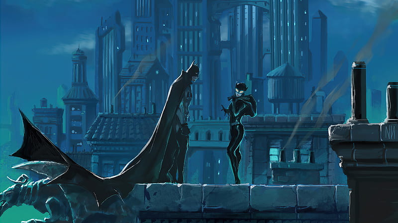 2020 Batman And Catwoman Artwork, batman, catwoman, superheroes, artwork, artist, artstation, HD wallpaper
