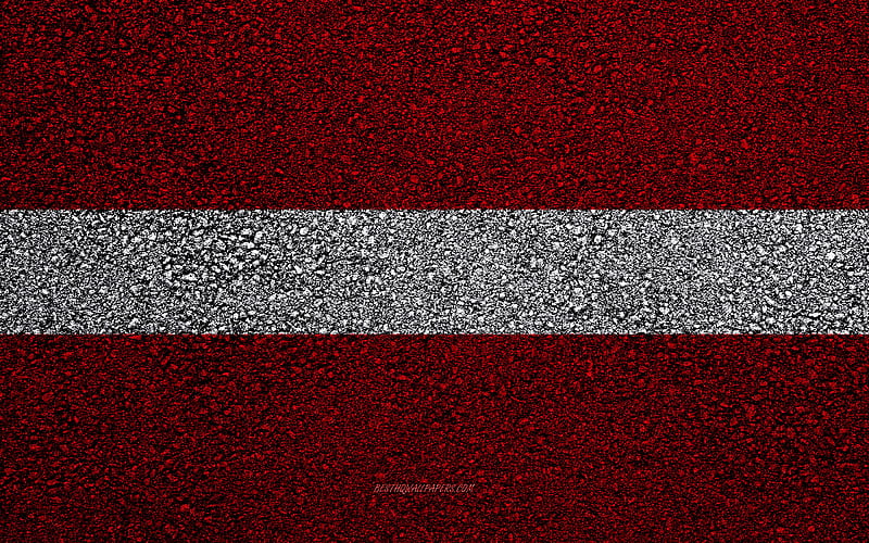 Flag of Latvia, asphalt texture, flag on asphalt, Latvia flag, Europe, Latvia, flags of european countries, HD wallpaper