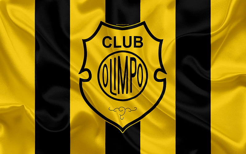 Club Olimpo Argentinian Football Club, emblem, logo, First Division, Superliga Argentina, Argentina Football Championships, football, Bahia Blanca, Argentina, silk texture, Olimpo Bahia Blanca, HD wallpaper