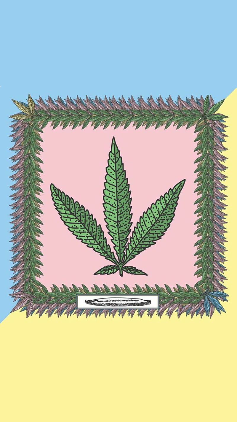 Marihuana, drug, jaimepalmeiro, logo, logos, pink, yellow, HD phone wallpaper