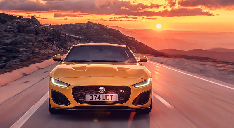 2021 Jaguar F-TYPE R Coupe AWD (Color: Sorrento Yellow) - Front , car, HD wallpaper