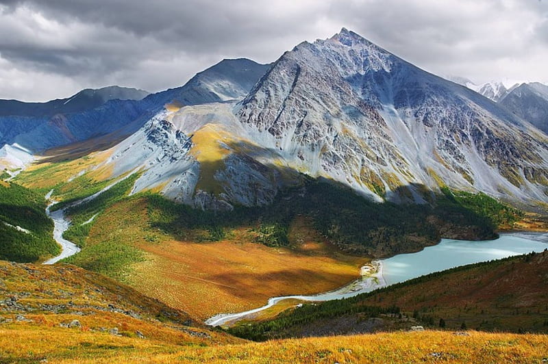 Altai Mountain, mountain, cool, nature, fun, field, HD wallpaper