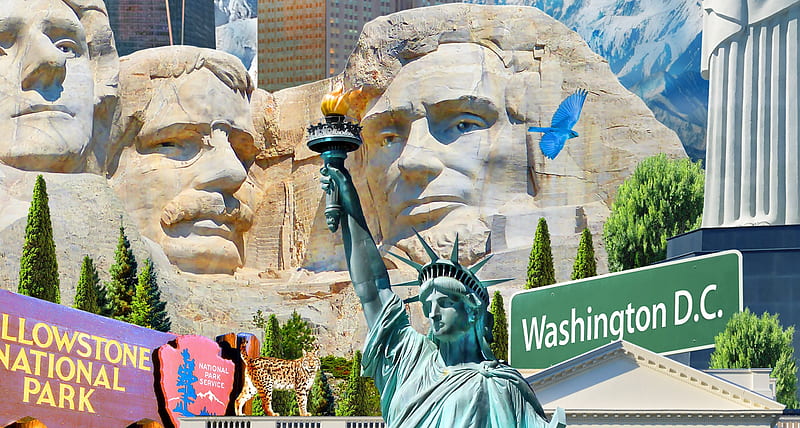 Washington, art, fantasy, USA, monument, statue, adrian chesterman, america, lynx, HD wallpaper