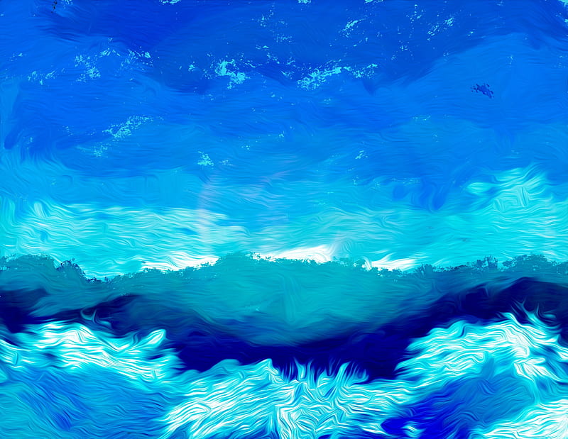 Illustration Blue Sky Artwork Drawing Painting, illustration, blue, sky, artwork, drawing, artist, painting, digital-art, HD wallpaper