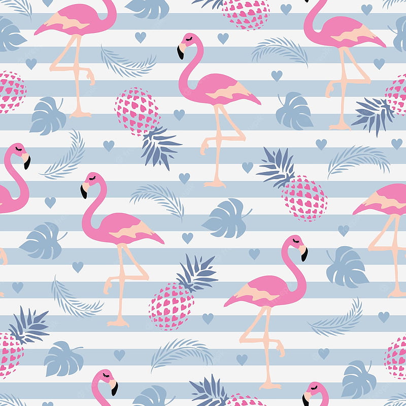 Premium Vector. Seamless pattern flamingo and pineapple design for background clothing wrapping fabric, HD phone wallpaper