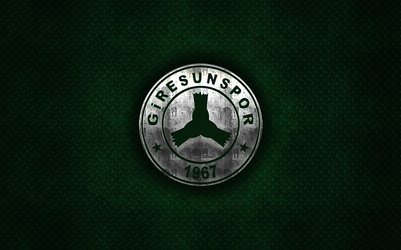Giresunspor, Turkish football club, green metal texture, metal logo, emblem, Giresun, Turkey, TFF First League, 1 Lig, creative art, football, HD wallpaper