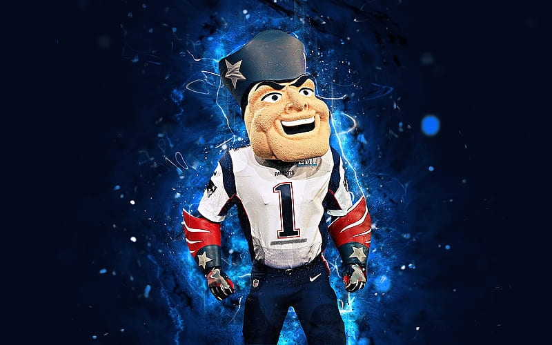 Pat Patriot mascot, New England Patriots, abstract art, NFL, creative, USA, New England Patriots mascot, National Football League, NFL mascots, official mascot, HD wallpaper