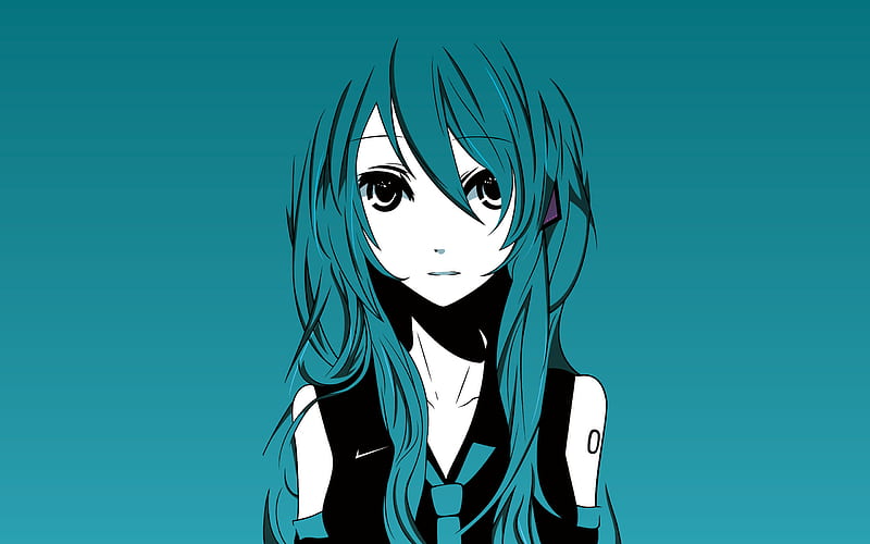 Vocaloid, art, Hatsune Miku, minimal, HD wallpaper