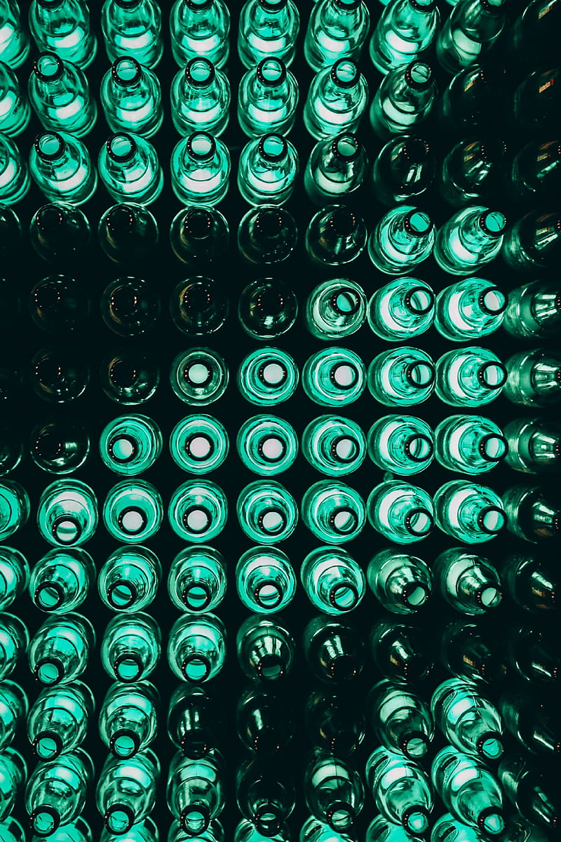 bottles, glass, lights, empty, bottlenecks, HD phone wallpaper