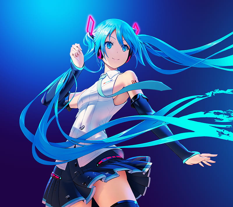 Hatsune Miku, anime, blue, girl, hatsune, miku, vocaloid, HD wallpaper ...