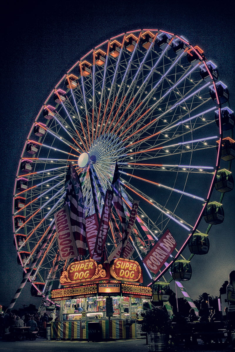 Ferriswheel at Night, HD phone wallpaper
