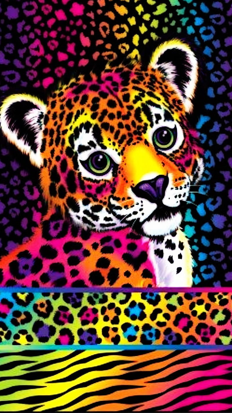 Rainbow leopard, lisa frank, wild, HD phone wallpaper | Peakpx