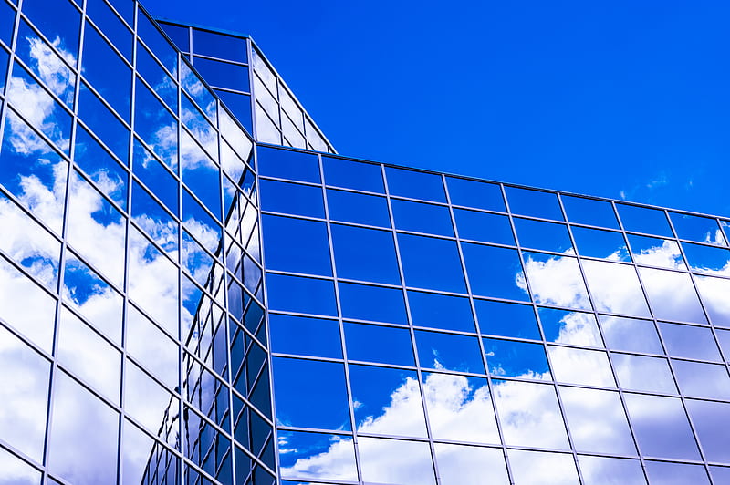 Low Angle of Glass Building, HD wallpaper
