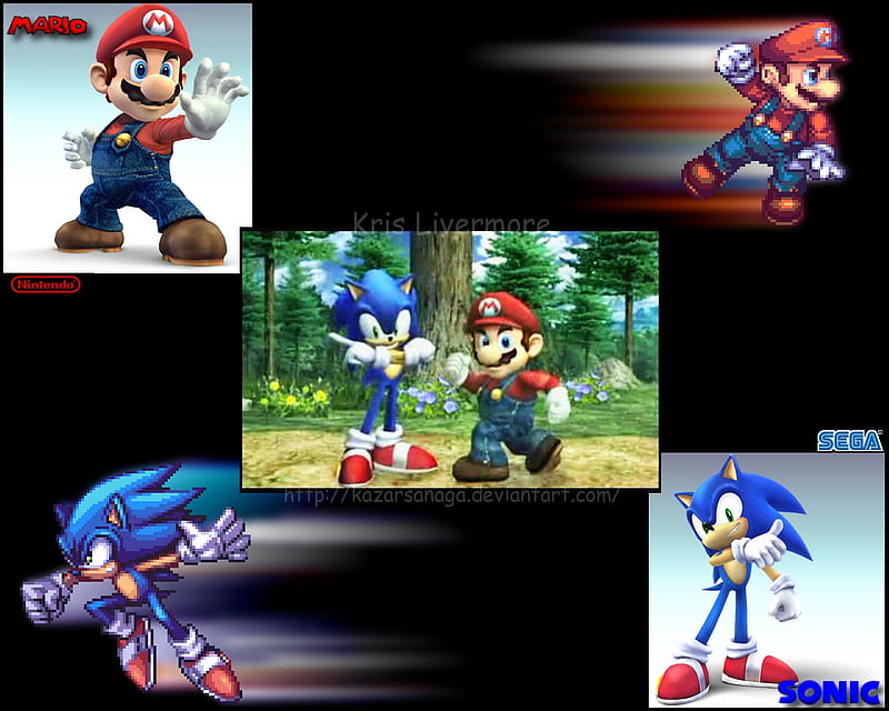 Sonic & Mario RIVALS OR FREINDS!?, mario, sonic, speed, plumber, HD wallpaper
