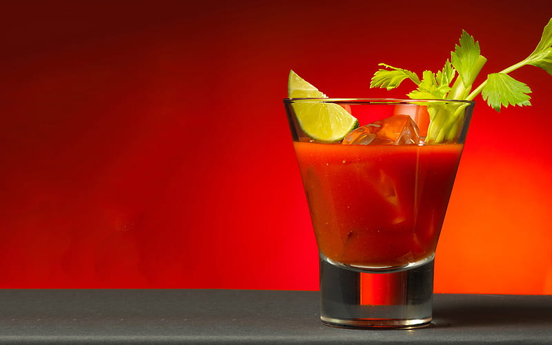 Bloody Mary Cocktail, macro, cocktails, glass with drink, Bloody Mary, Glass with Bloody Mary, HD wallpaper