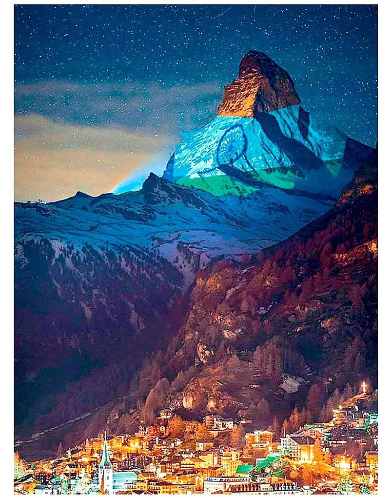 Indian flag , matterhorn, mountain, pride, switzerland, HD phone wallpaper