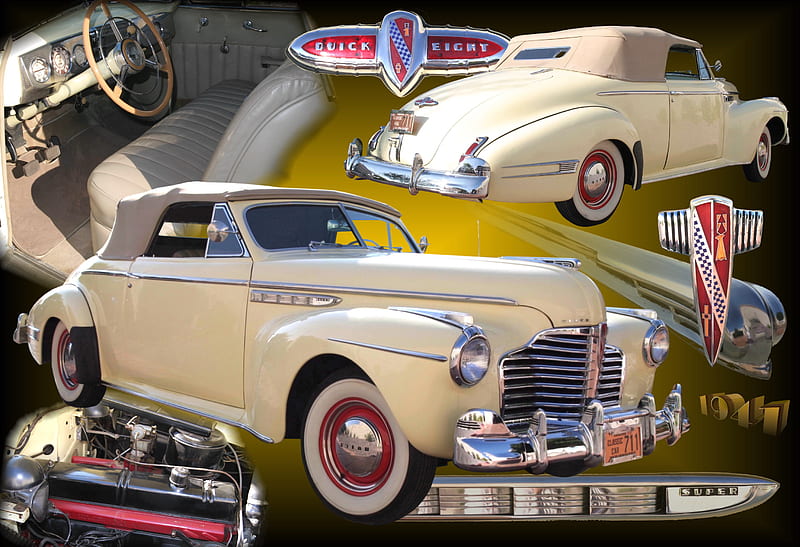 Buick Convertible 1941 Collage, convertible, restored, collage, buick, HD wallpaper