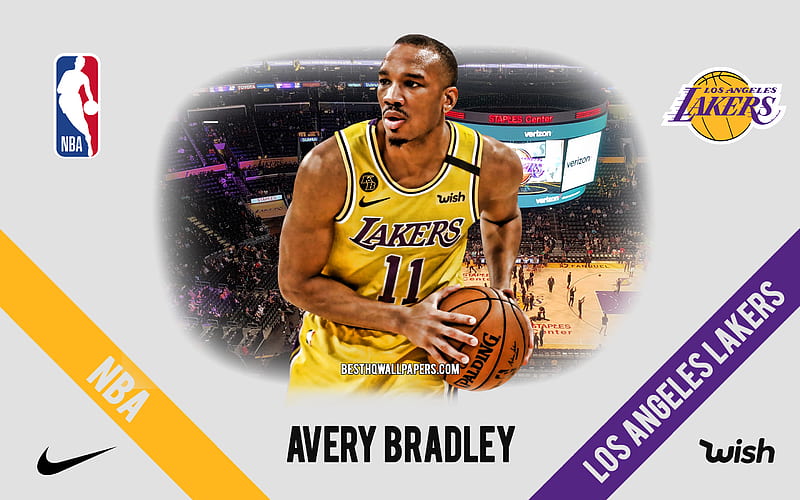 Avery Bradley, Los Angeles Lakers, American Basketball Player, NBA, portrait, USA, basketball, Staples Center, Los Angeles Lakers logo, HD wallpaper