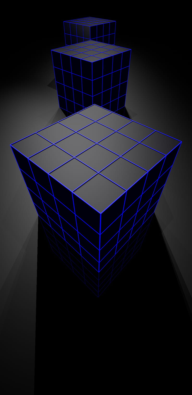 Neon Cube, abstract, cube, grid, neon, network, HD phone wallpaper
