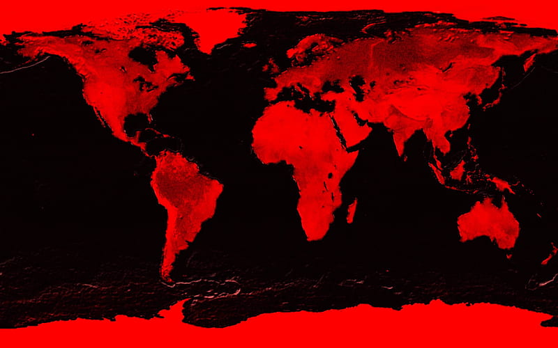 red world map, Earth, geographic map, continents, ocean, art, world map concepts, HD wallpaper
