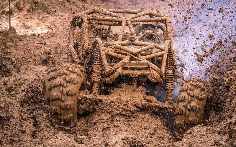 Serious Offroading in the Mud, carros, mud, dunebuggy, offroad, HD wallpaper