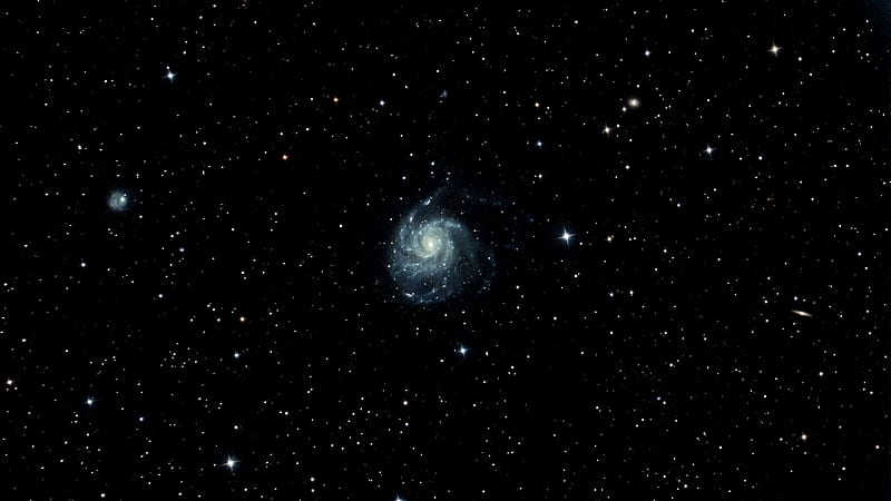 Pinwheel Black Sky Galaxy Stars Space, HD wallpaper