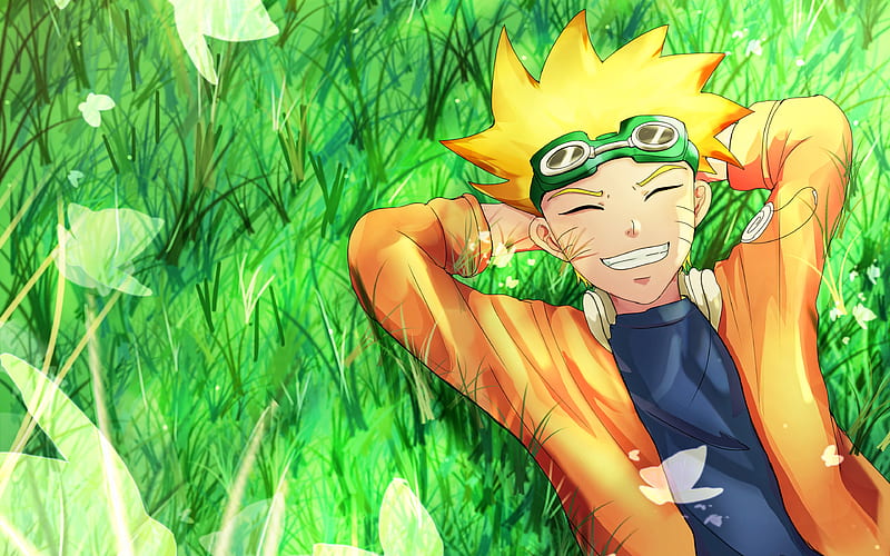 Uzumaki Naruto, green grass, Naruto characters, protagonist, Sharingan, Naruto, manga, Naruto Uzumaki, samurai, HD wallpaper