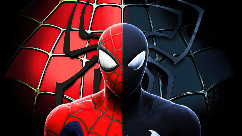 Spider Man Classic And Symbiote, spiderman, superheroes, artist, artwork, digital-art, deviantart, HD wallpaper